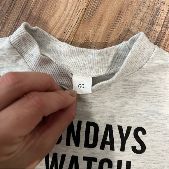 On Sundays We Watch Football Graphic Bodysuit Bubble Sweatshirt - Picture 3 of 4